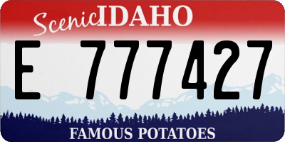 ID license plate E777427