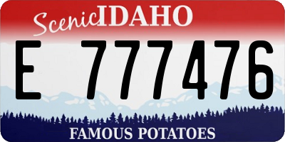 ID license plate E777476