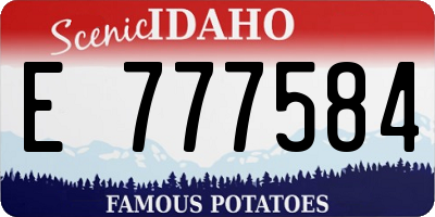 ID license plate E777584