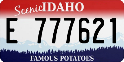 ID license plate E777621