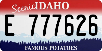 ID license plate E777626