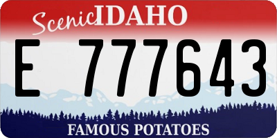 ID license plate E777643