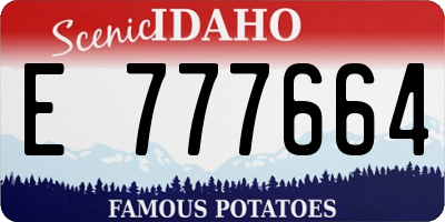 ID license plate E777664
