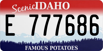 ID license plate E777686