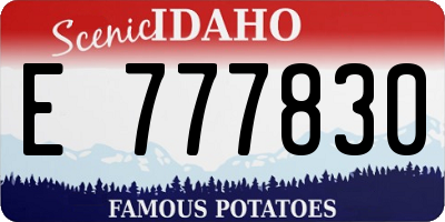ID license plate E777830