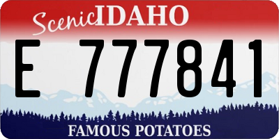 ID license plate E777841