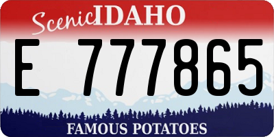 ID license plate E777865