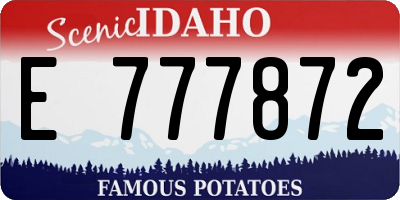 ID license plate E777872