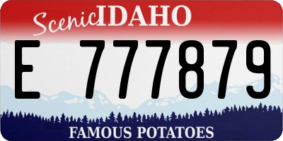 ID license plate E777879