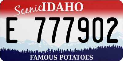 ID license plate E777902