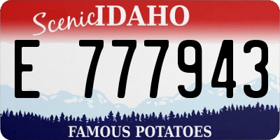 ID license plate E777943