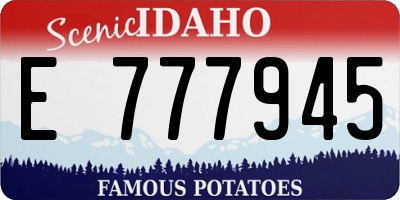 ID license plate E777945
