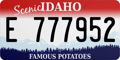 ID license plate E777952