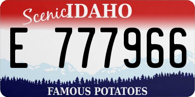 ID license plate E777966
