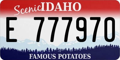 ID license plate E777970