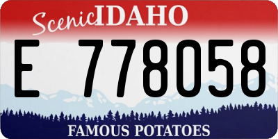 ID license plate E778058
