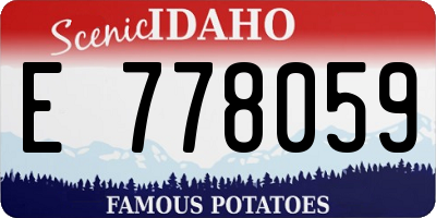 ID license plate E778059