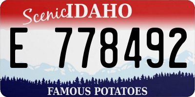 ID license plate E778492