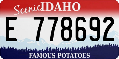 ID license plate E778692