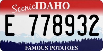 ID license plate E778932