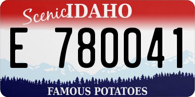 ID license plate E780041