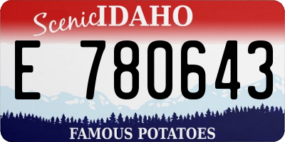 ID license plate E780643