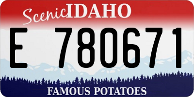 ID license plate E780671