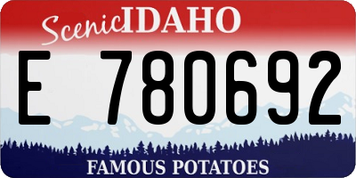 ID license plate E780692
