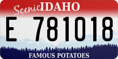 ID license plate E781018