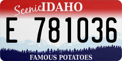 ID license plate E781036