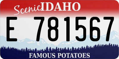 ID license plate E781567