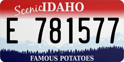 ID license plate E781577