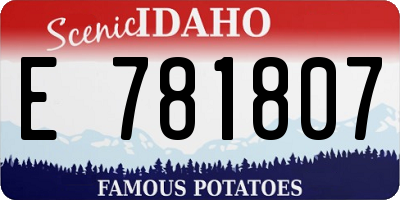 ID license plate E781807