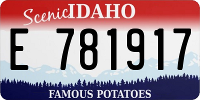 ID license plate E781917