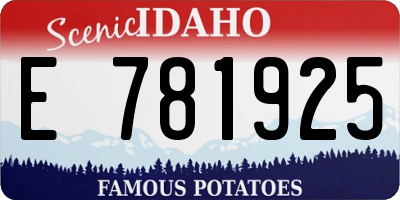 ID license plate E781925