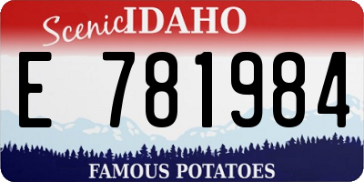 ID license plate E781984
