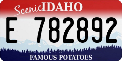 ID license plate E782892