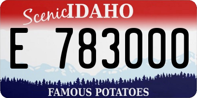 ID license plate E783000