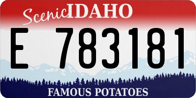 ID license plate E783181