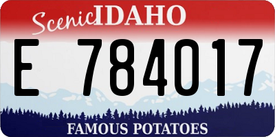 ID license plate E784017