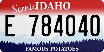 ID license plate E784040