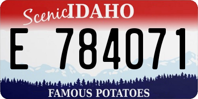 ID license plate E784071