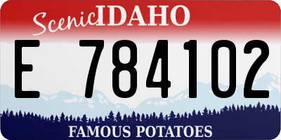 ID license plate E784102