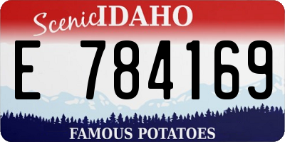 ID license plate E784169