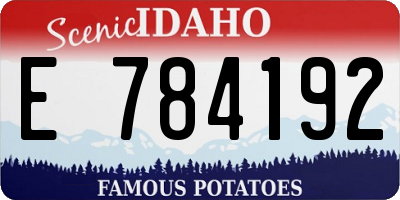 ID license plate E784192