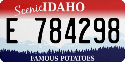 ID license plate E784298