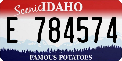 ID license plate E784574
