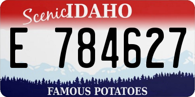 ID license plate E784627