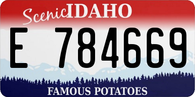 ID license plate E784669