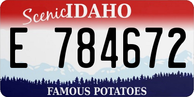 ID license plate E784672